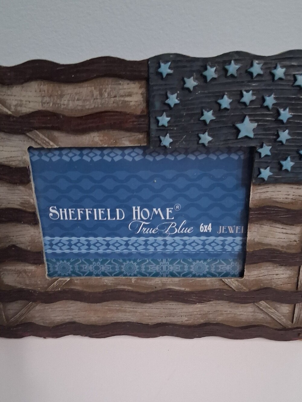 Sheffield Home Rustic American Flag Frame in Blue and Brown